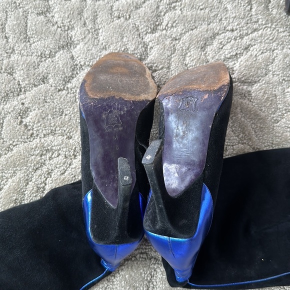 Fendi Blue and Black Made in Italy Authentic Women’s Tall Heel Boots Siz… - Picture 6 of 7